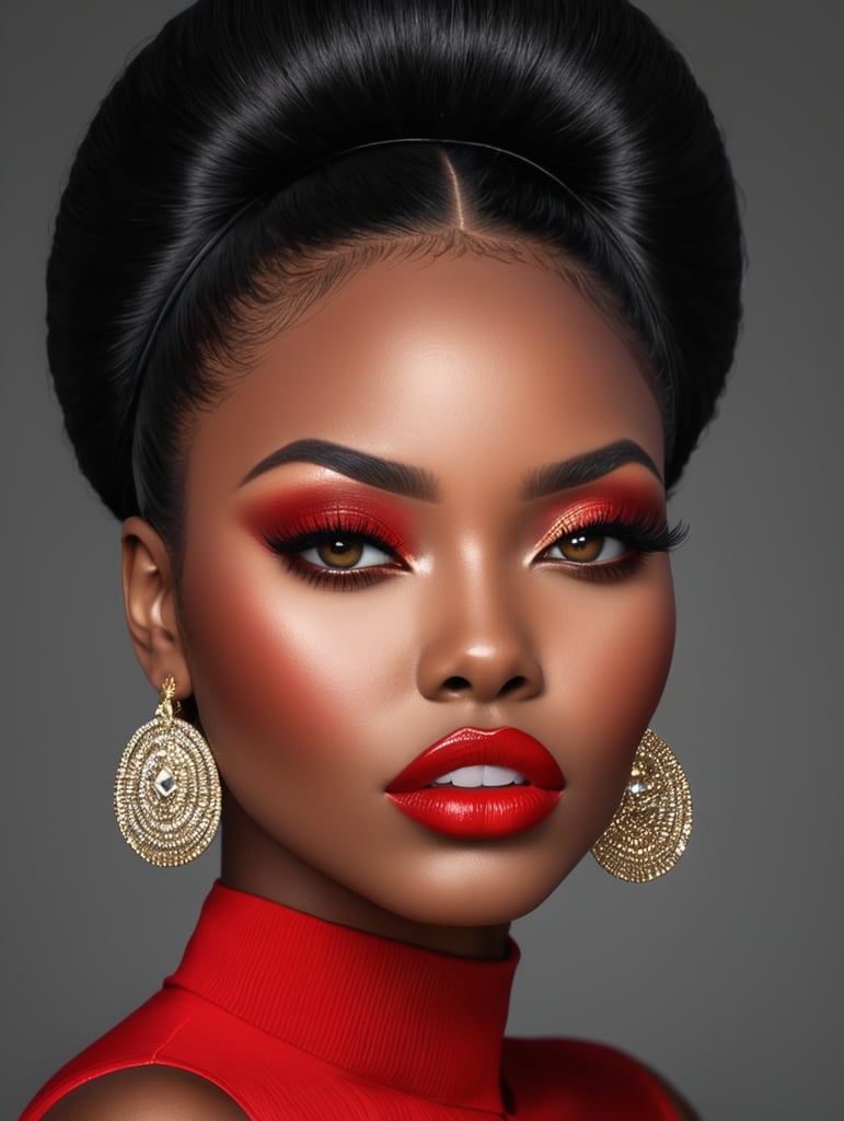 red lips black woman