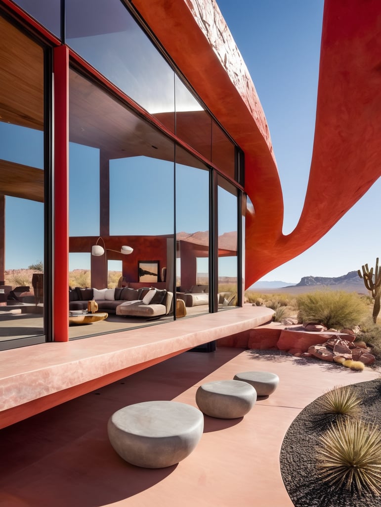 modern organic contemporary red rock desert house