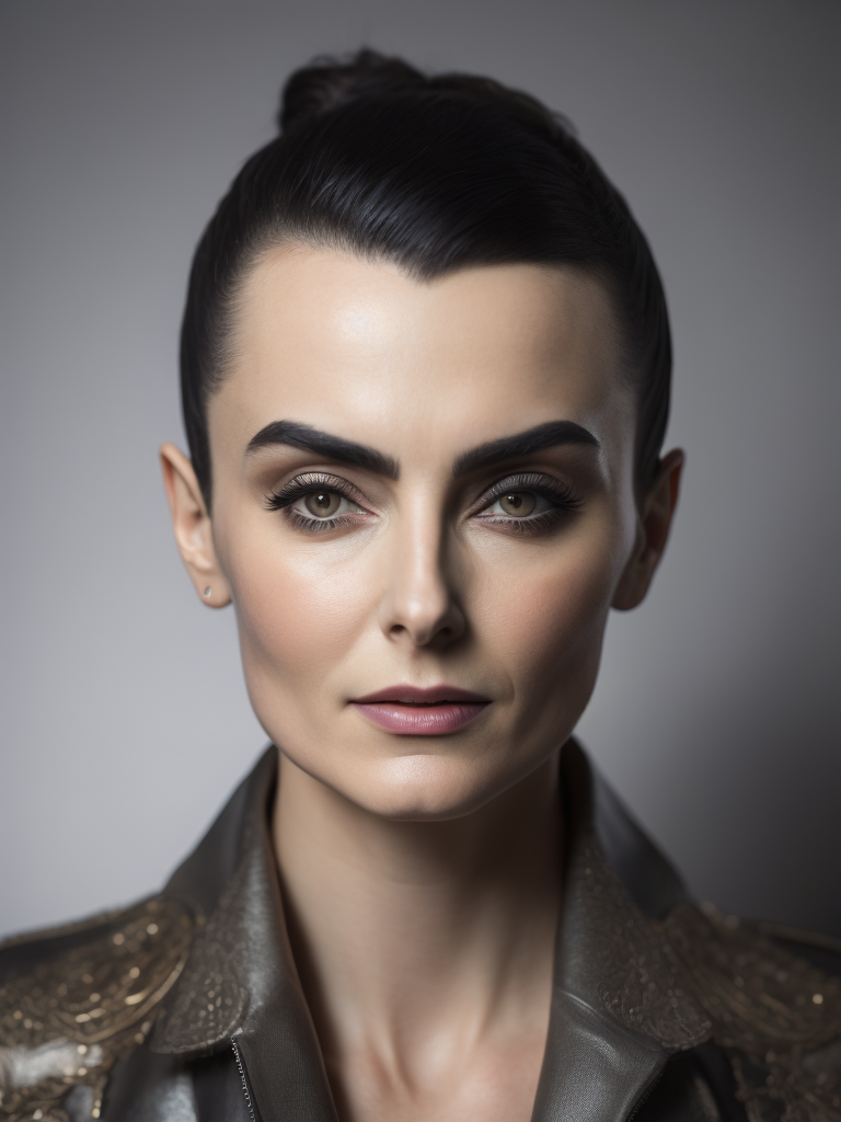 Sinead O'Connor black latex, ultra photo realistic, HD