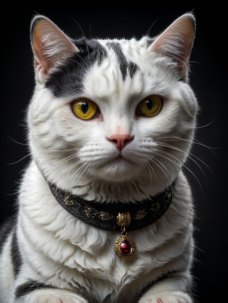 Black white cat.Scottish Fold