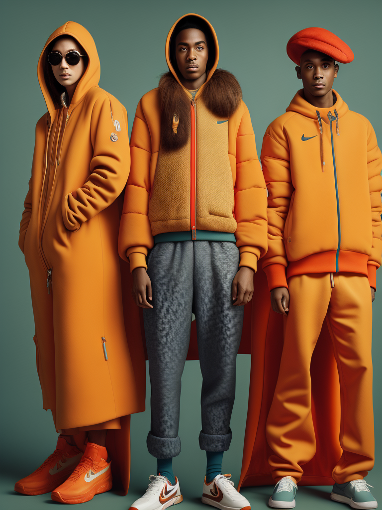 Nike editorial portrait, ultra detailed photography of fashion design concepts inspired by Wes Anderson films with model in a cinamagraphic style