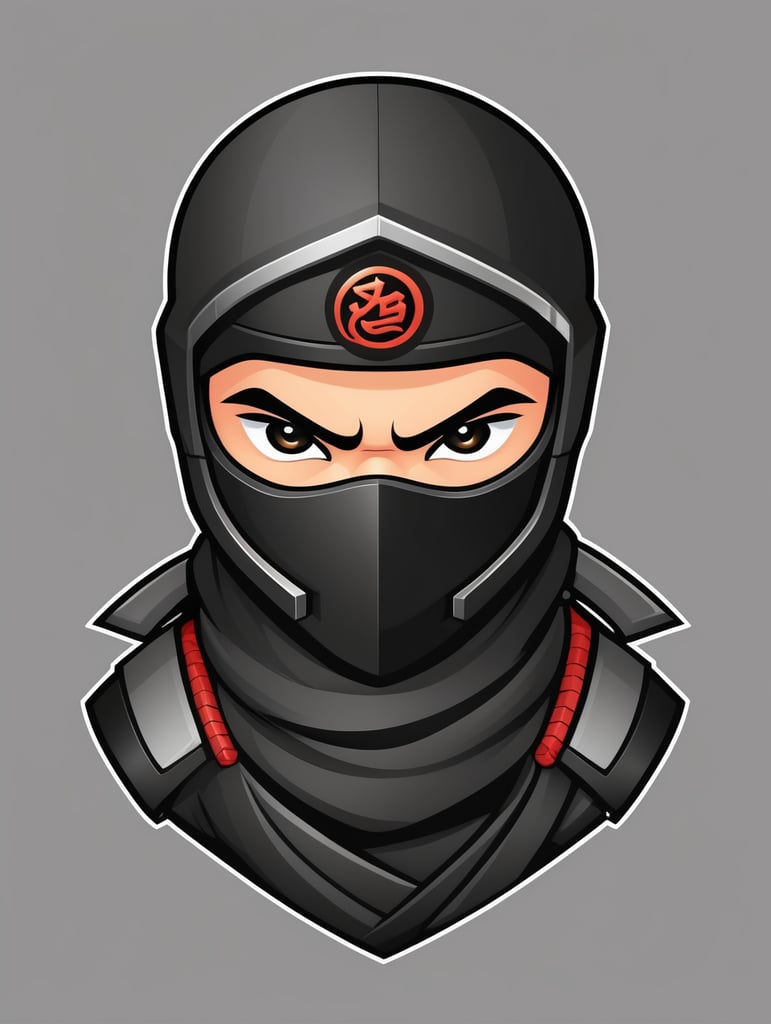 Ninja mascot logo, black background, e-gaming, Gaming Logo, illustration, vector image