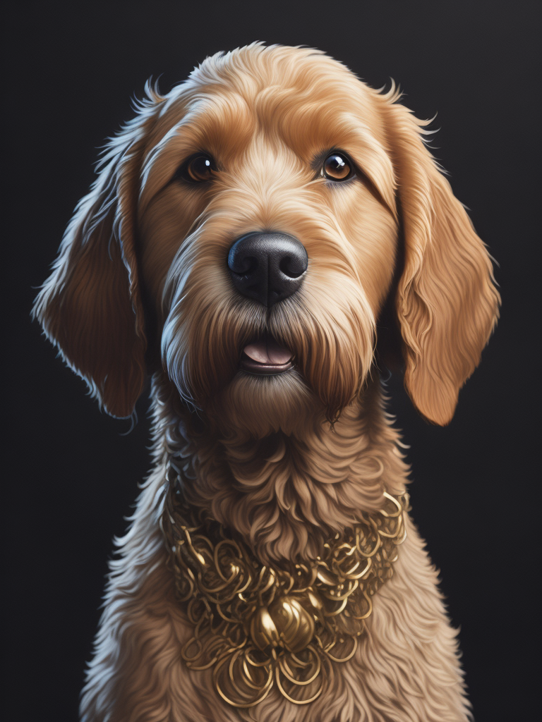 golden doodle dog by Alex Gross