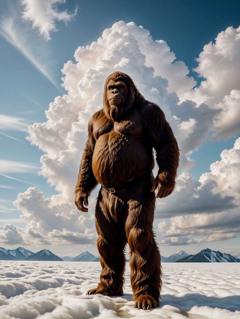 Premium Free ai Images | minimalist sasquatch haute couture full body ...