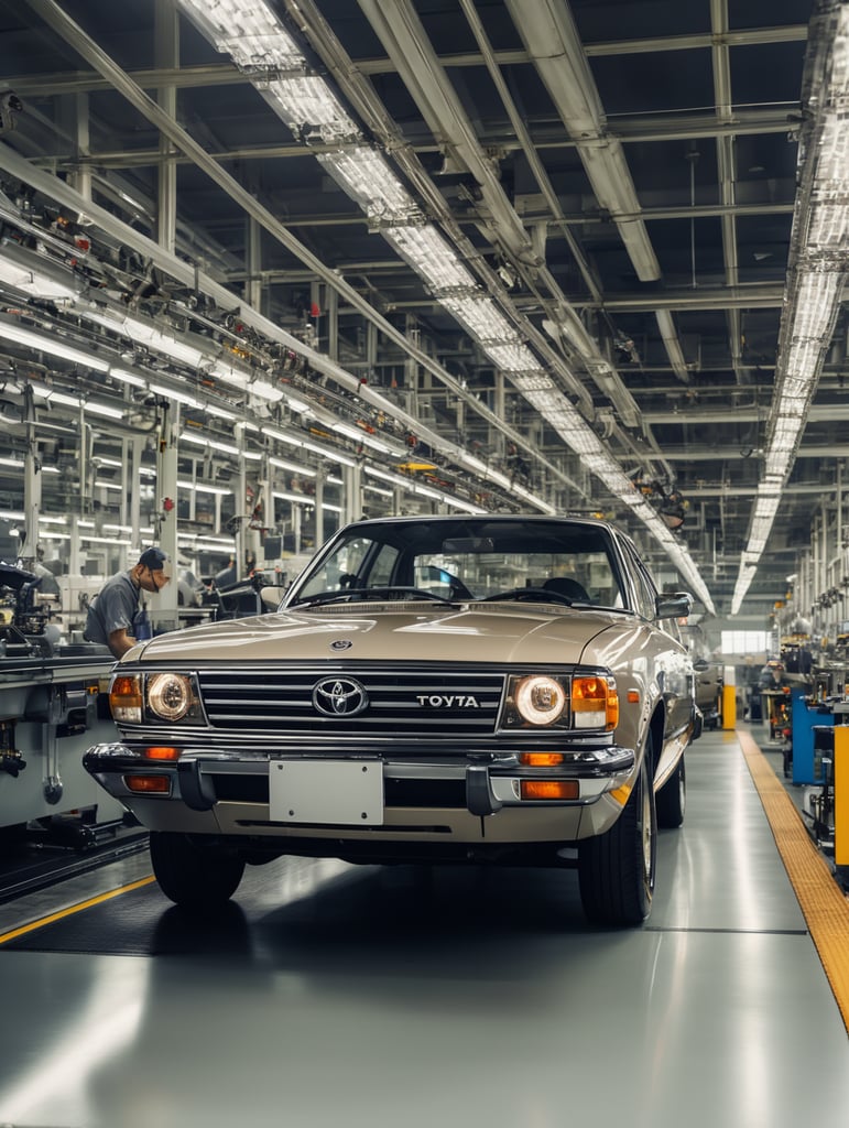 toyota car factory analizing a process production