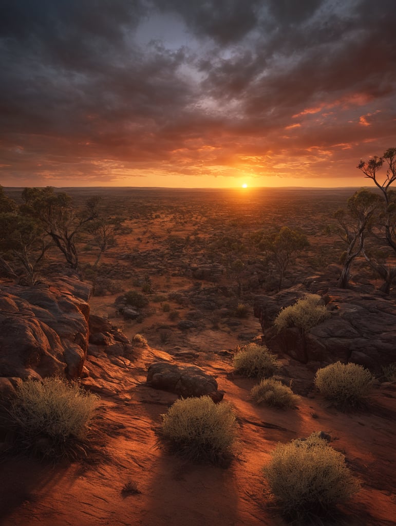 australian outback sunset