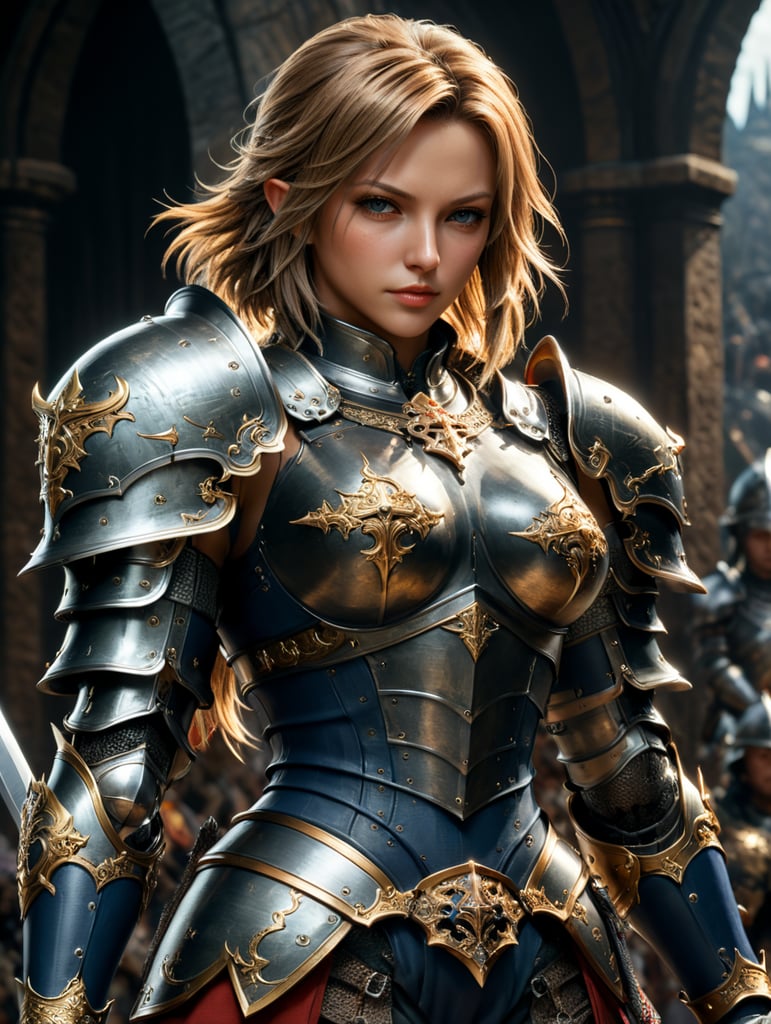 woman knight, (final fantasy ix art:1.2), (chaster desing:1.2)
