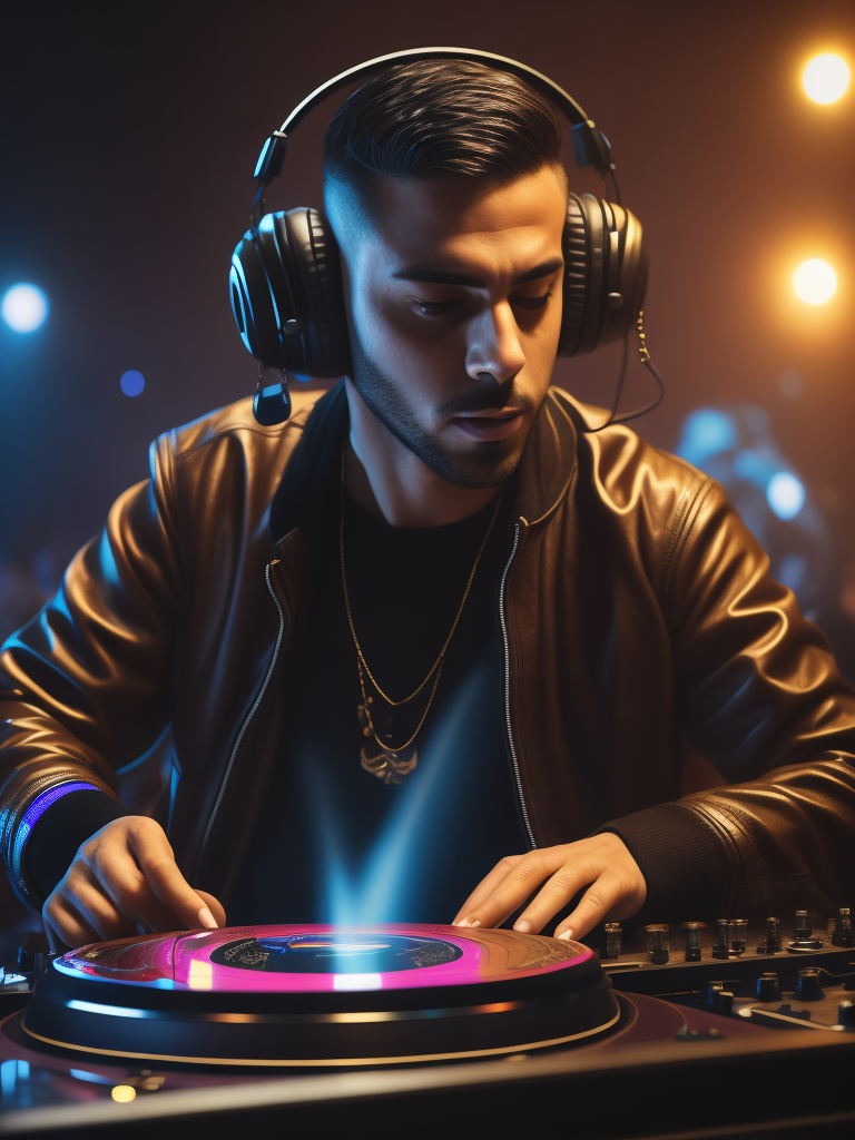 Latin Dj pLAYING in club