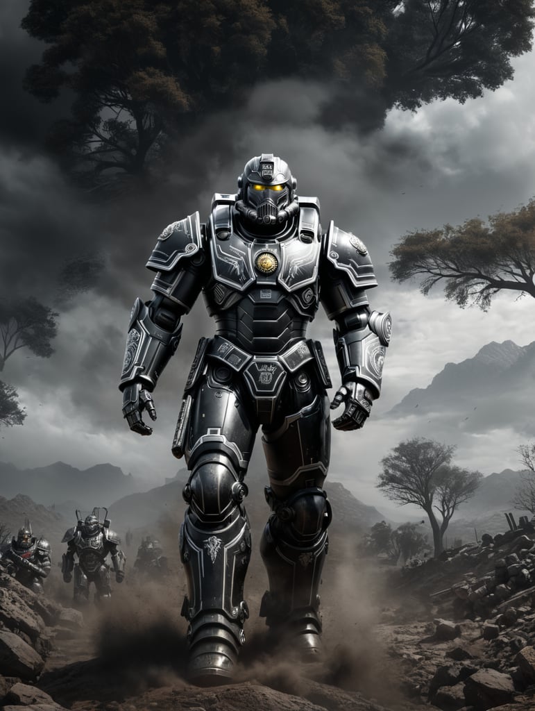 Roman Empire,sci-fi Power armor,black and White armor Centurion,