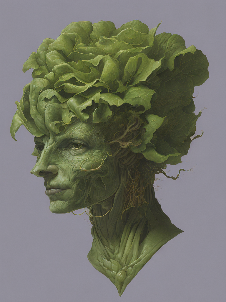 The anatomy of a head of lettuce, an ultrafine detailed painting by james jean, behance contest winner, vanitas, angular, altermodern