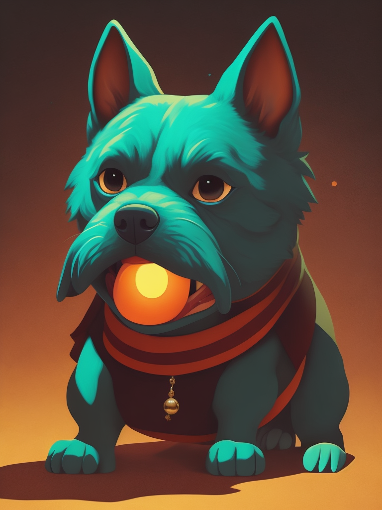 50s cartoon style photo of anthromorphic dog, style of hannah barbara, studio ghibli, akira toriyama, james gilleard, warner brothers, trending pixiv fanbox, acrylic palette knife, vibrant colors, devinart, trending on artstation, low details, smooth