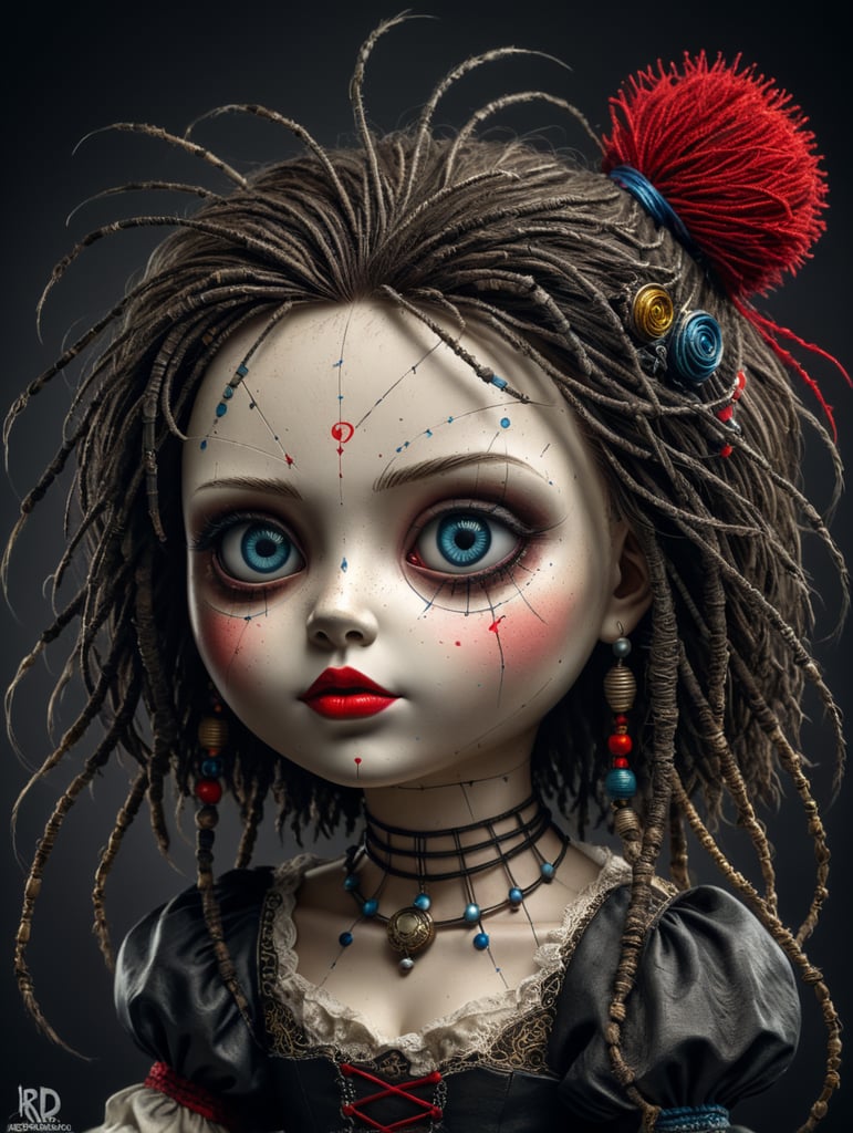 a rag doll in the style of Fabio Napoleoni