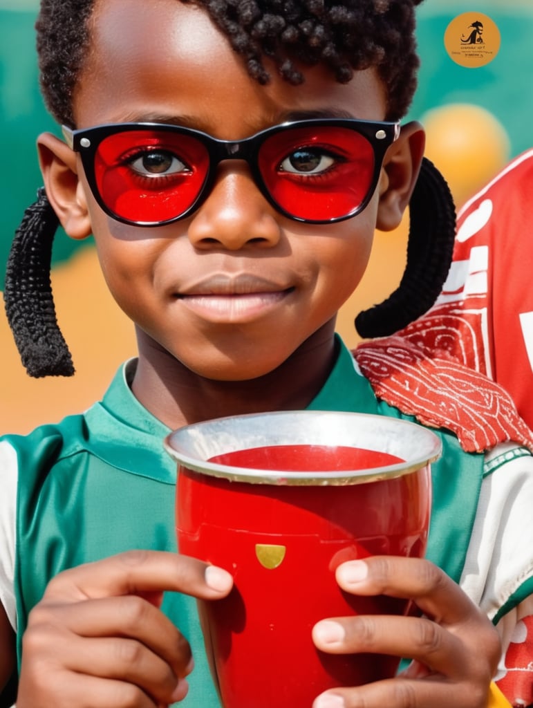 Show picture showing a black boy playing football in Africa