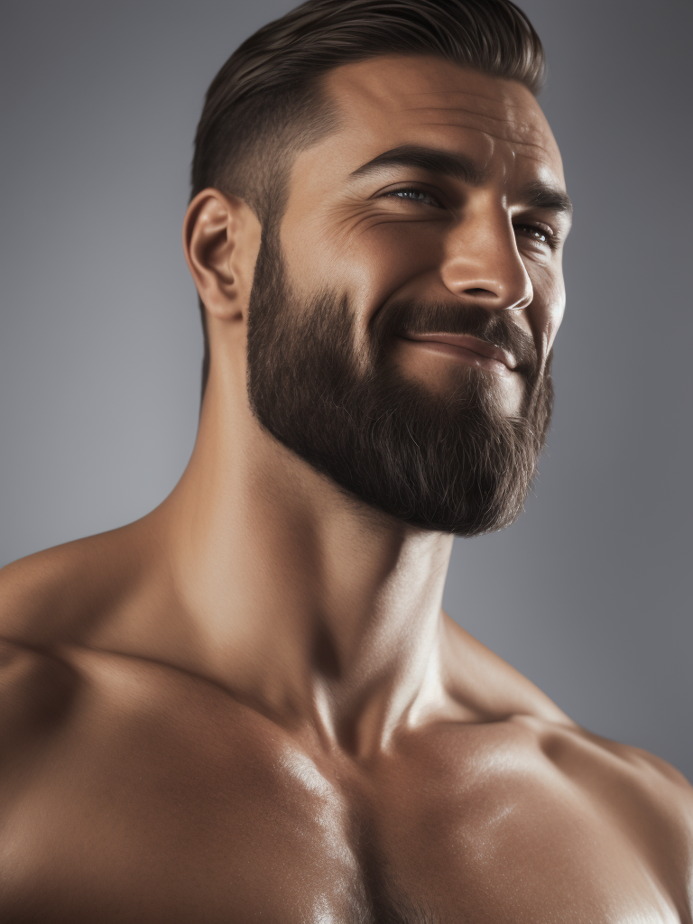 portrait of a muscular bearded man, sharped, detailed