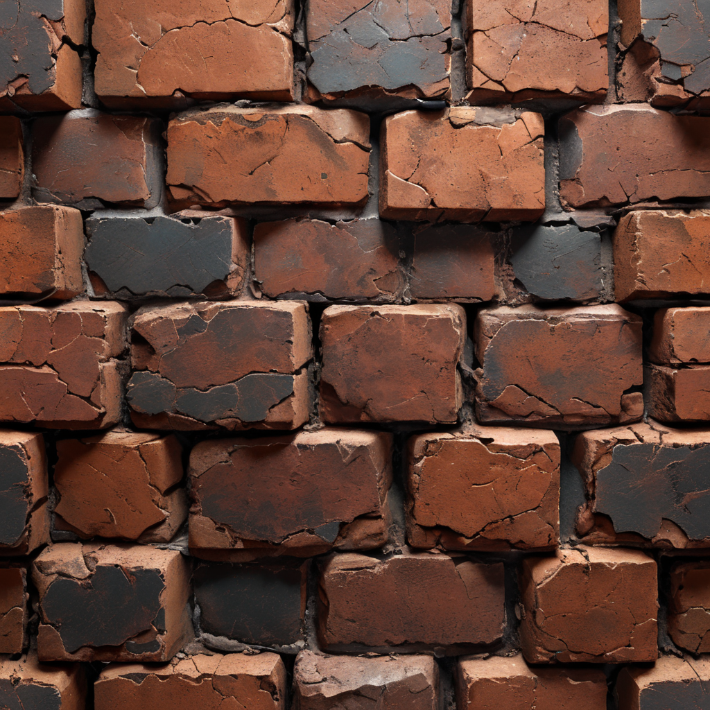 Cracked Brown brick texture, seamless