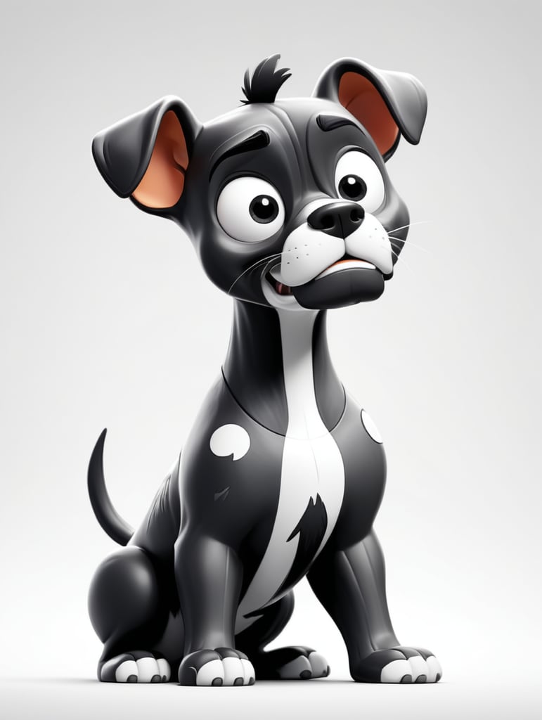 Front Boxer dog, logo concept black and white color, vector, white background, simple shapes