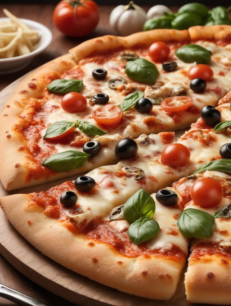 pinsa pizza italian restaurant close up