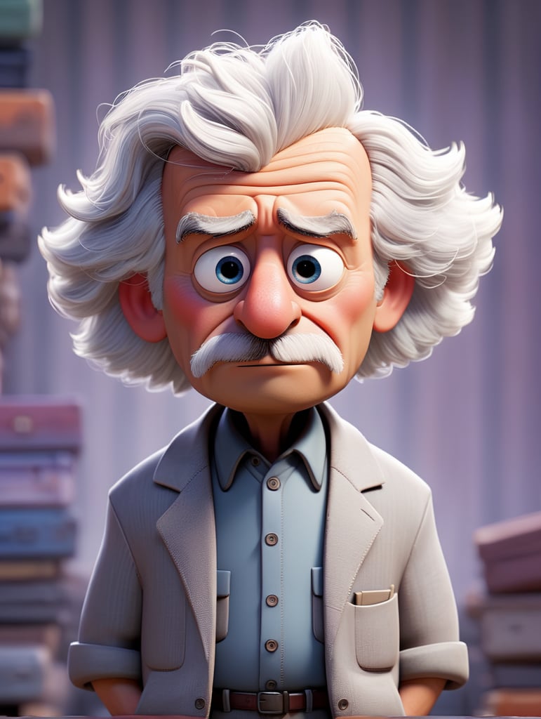 Albert Einstein olhando para frete da camera
