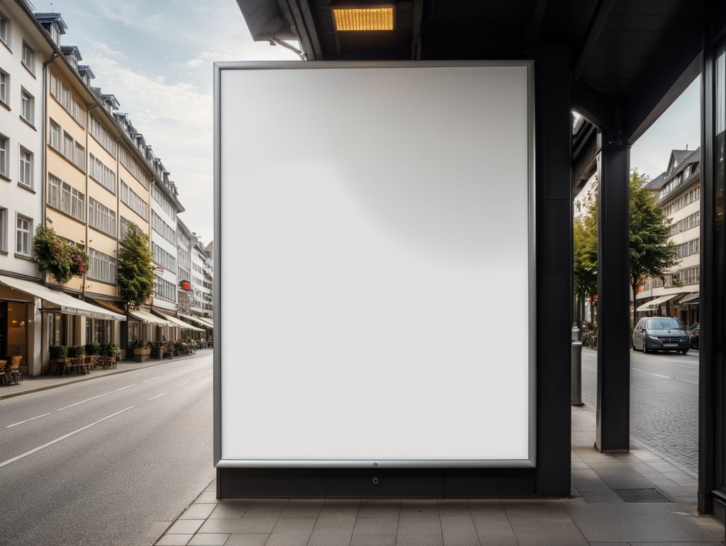 Germany blank white billboard, mockup, mock up