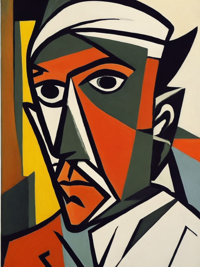 self-portrait pf Pablo Picasso, Cubism