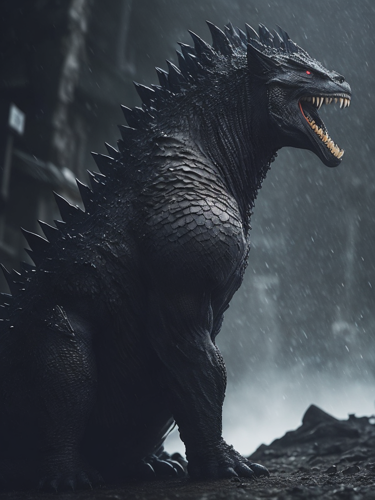 Godzilla mixed with batman