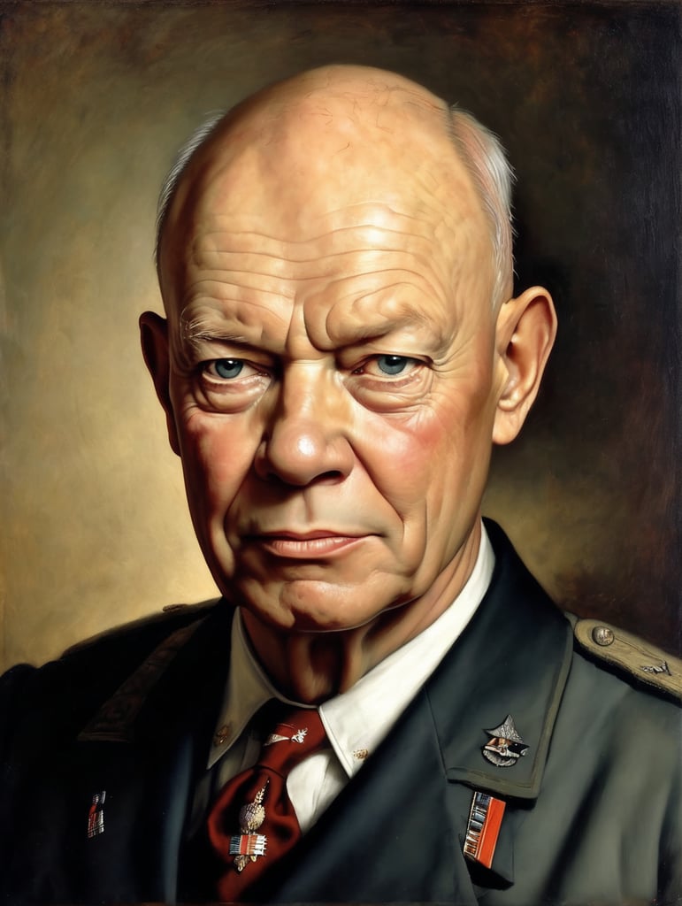 Premium Free ai Images | portrait of dwight eisenhower by rembrandt ...