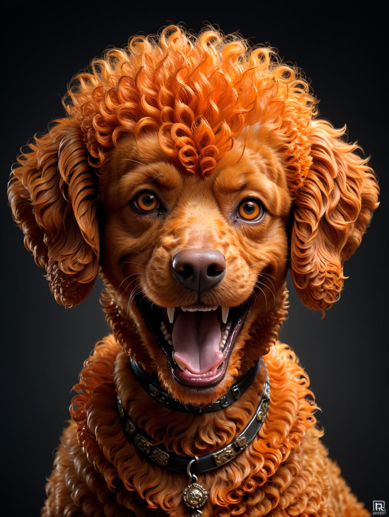 Smiling orange poodle