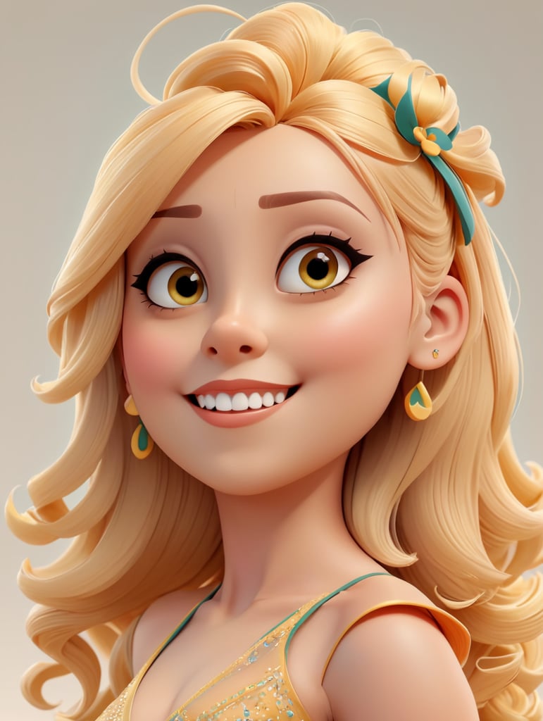 Pixar blonde girl jazz dancer full body pose