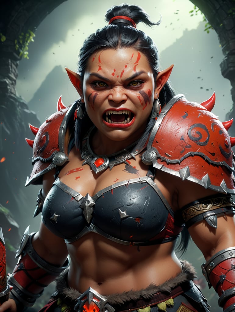 a hero from dota 2. Pudge as girl