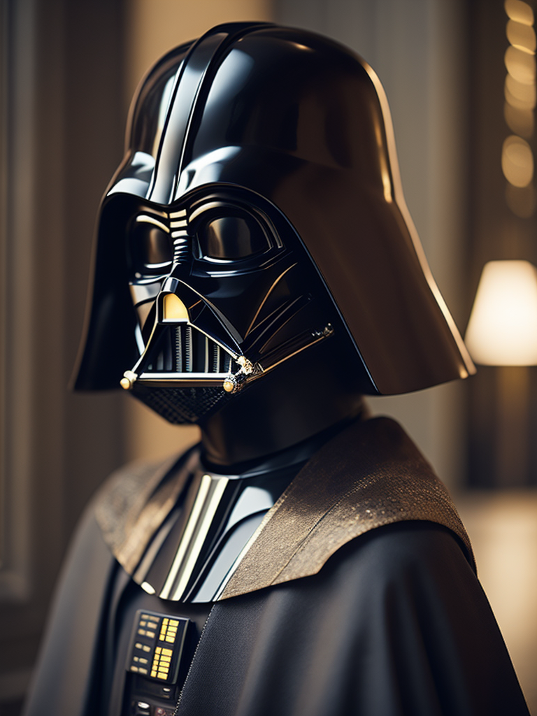 dart vader with arabic fashion black cloak and gold crown in the Renaissance ottoman throne kingdom, photo realistic, ultra-accurate detailed, bokeh lighting, hyper-realistic, real photo, real face of rose blackpink, ultra-detailed photograph