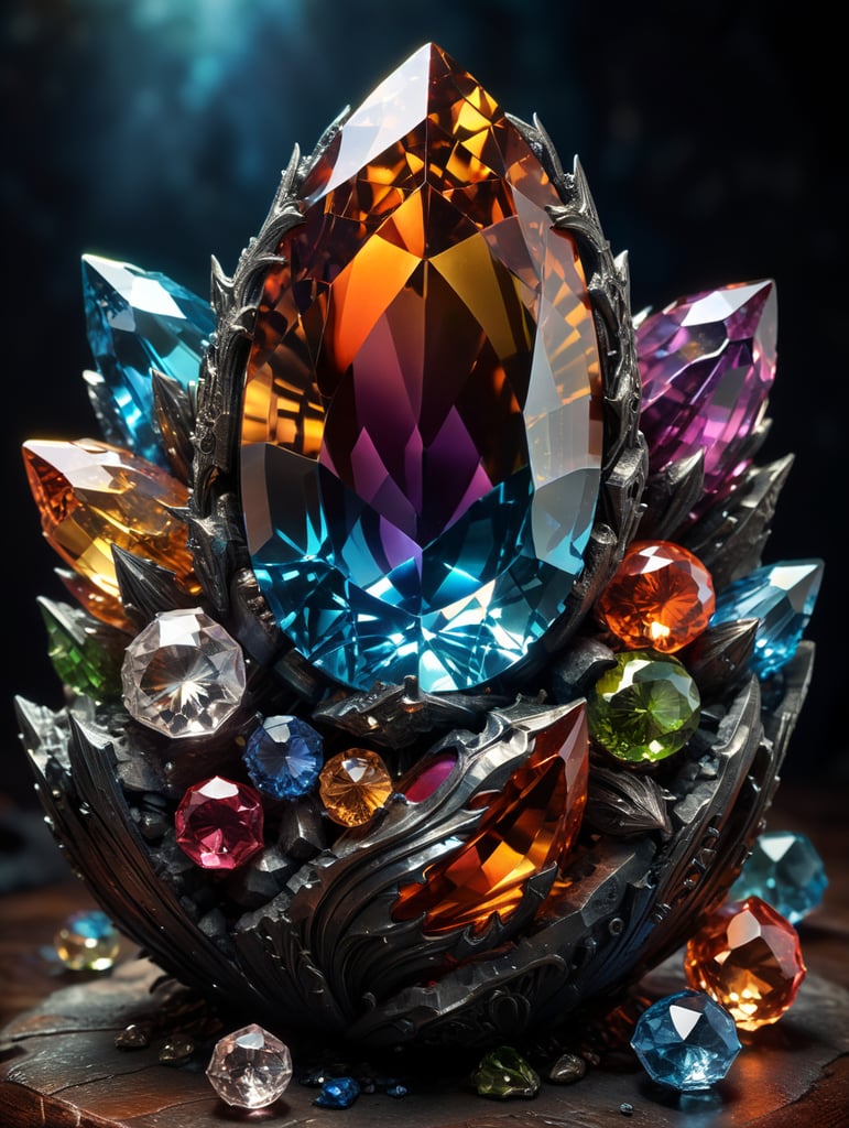 a gem crystal, sharp on details, vibrance 20, saturation 30