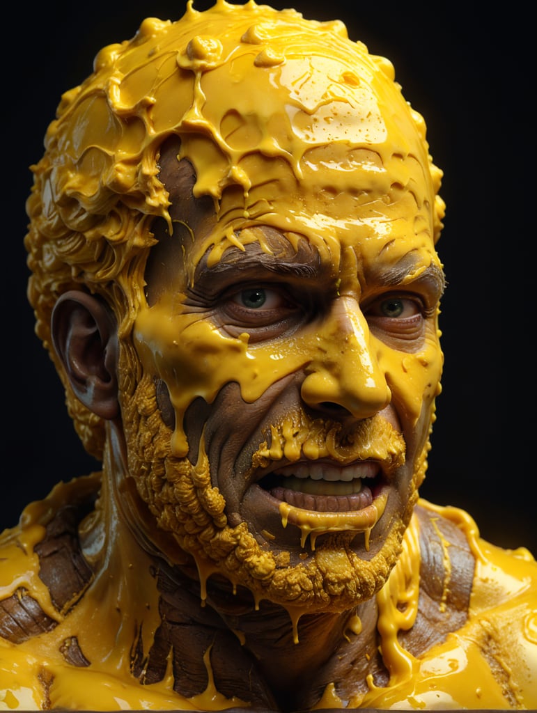 a person made of butter, melted, everything butter color