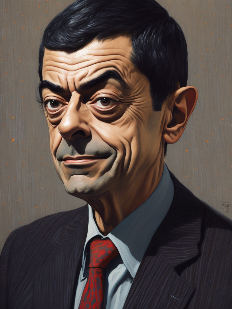 Mister Bean, Painting, Portrait, USA, style of Hope Gangloff