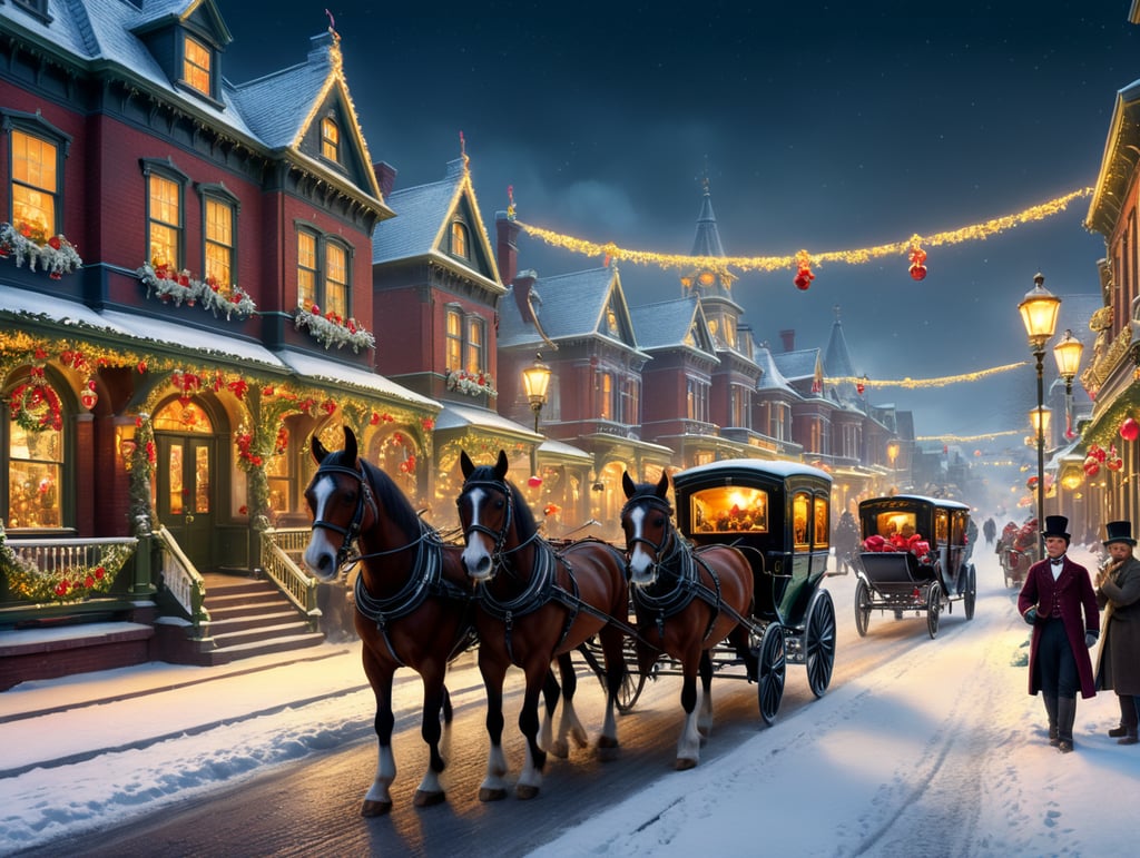 vintage Christmas postcard illustration