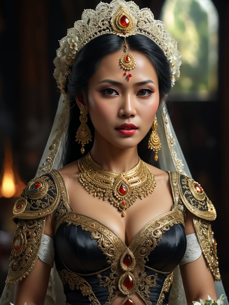 Pengantin jawa, seksi, dada terbuka