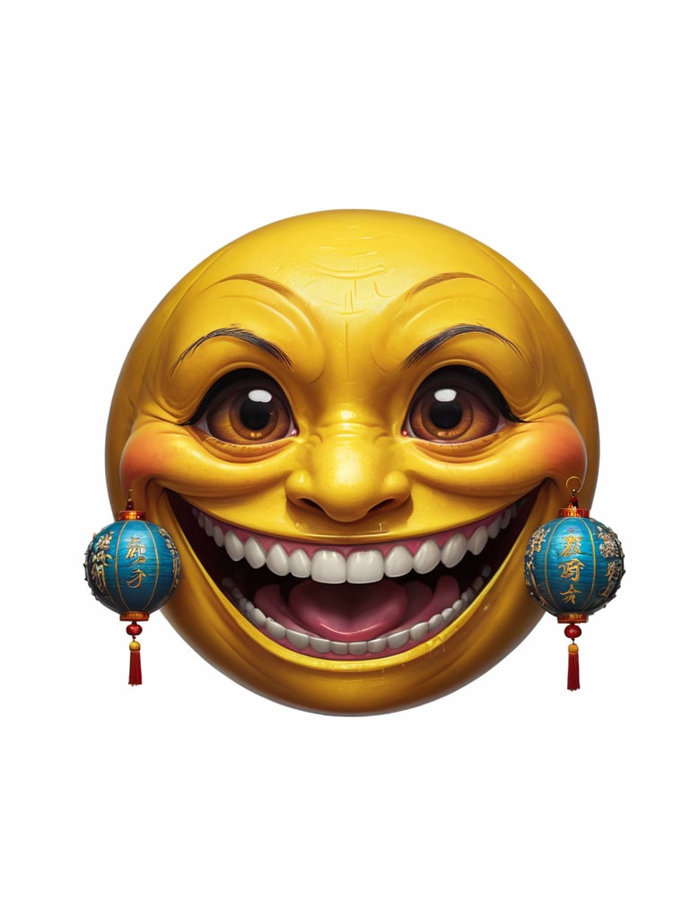 Extreme happiness, Chinese laughter emoji as a human