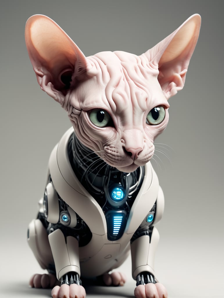 Premium Free ai Images | robotic sphynx cat from the future