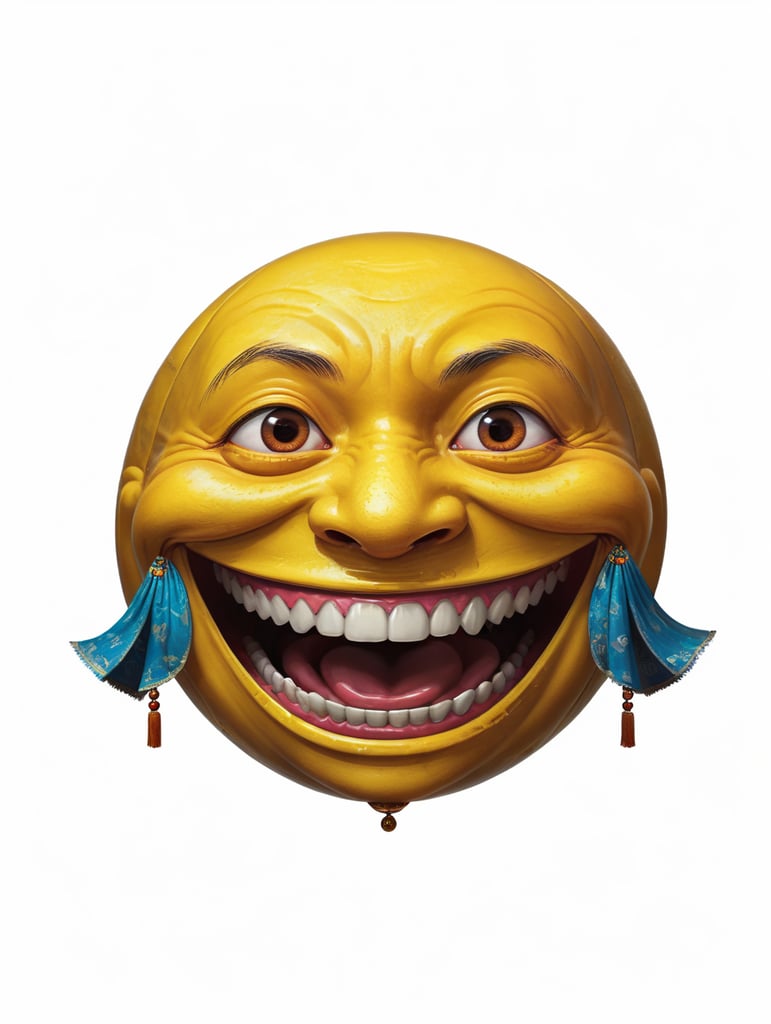 Extreme happiness, Chinese laughter emoji as a human