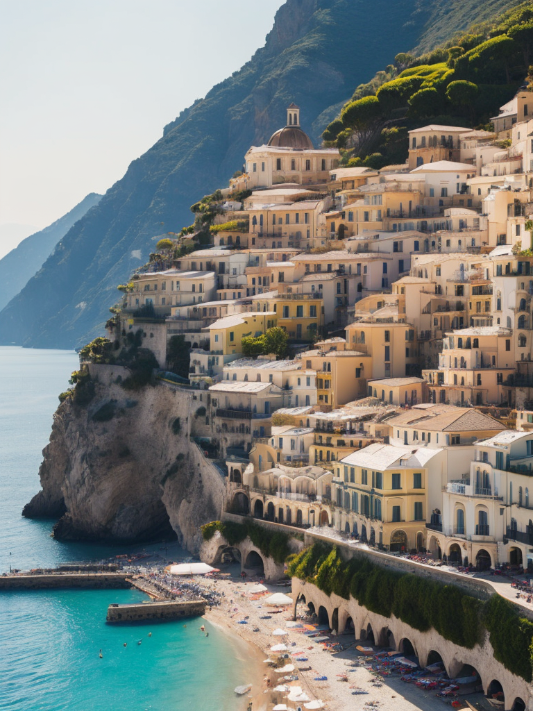 amalfi coast, Vibrant colors, High detail,