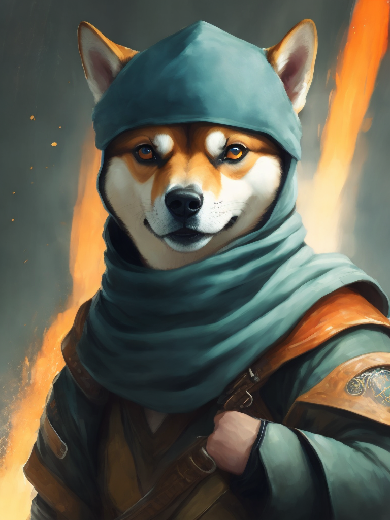 shiba inu dressed as a ninja