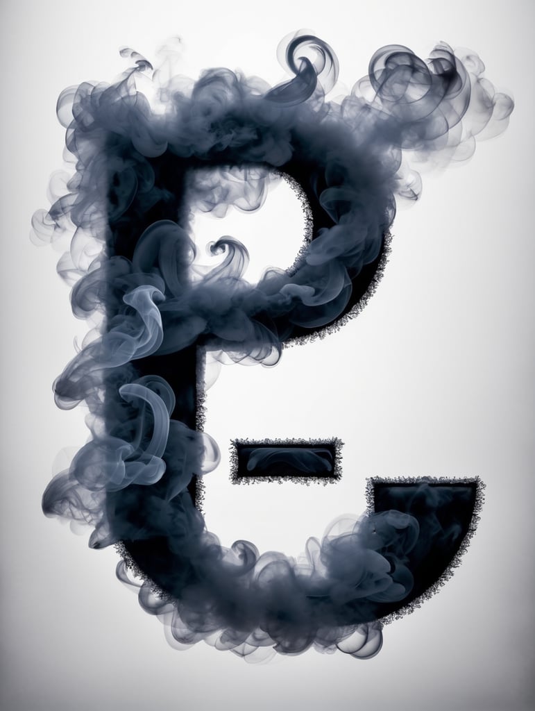 a letter a made from smoke, smokey letter