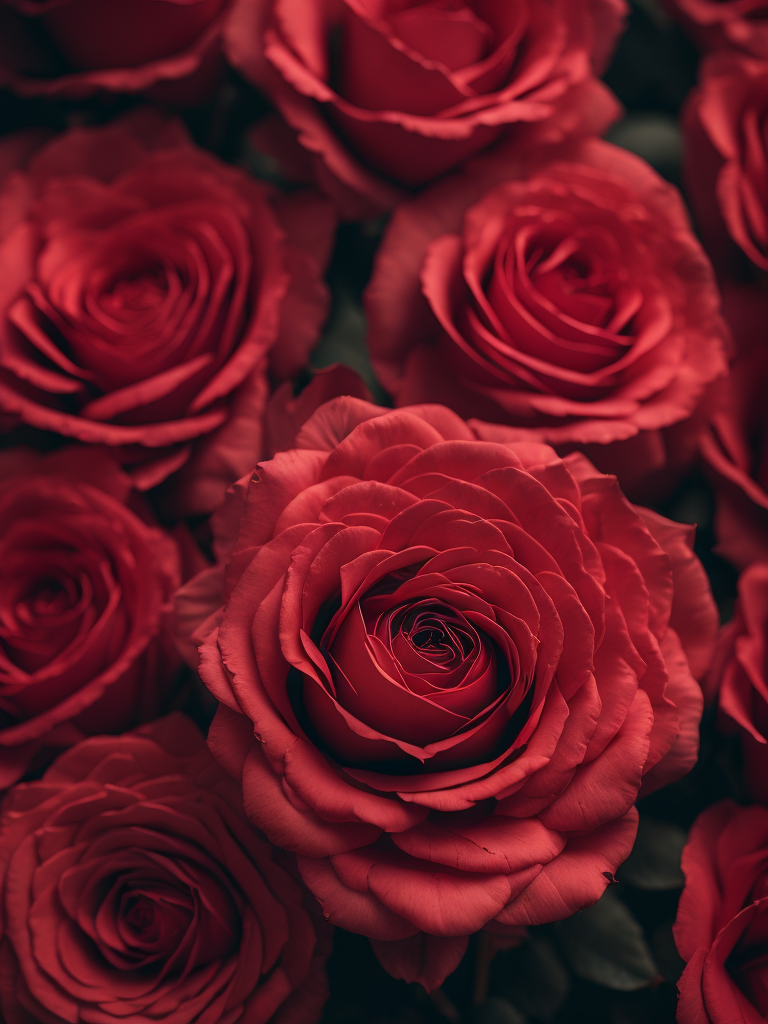 a thousand red rose flowers, 8k, depth of field,