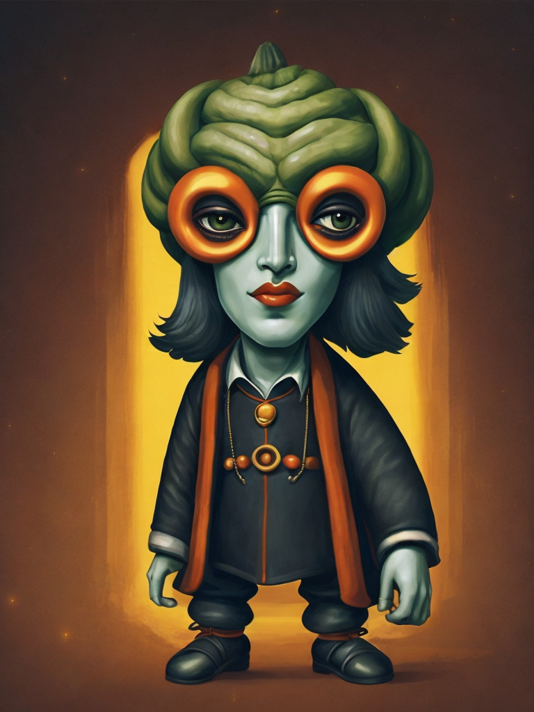 чебурашка, киберпанк style of Basil Gogos