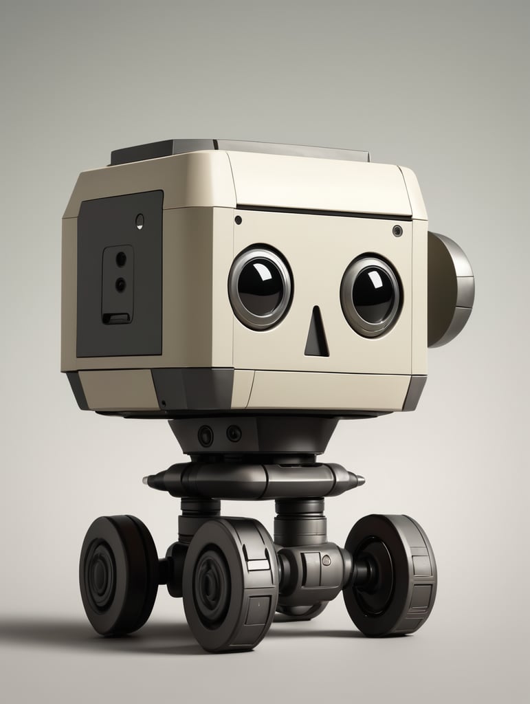 A short boxy droid with a wide flat head useful as a table.