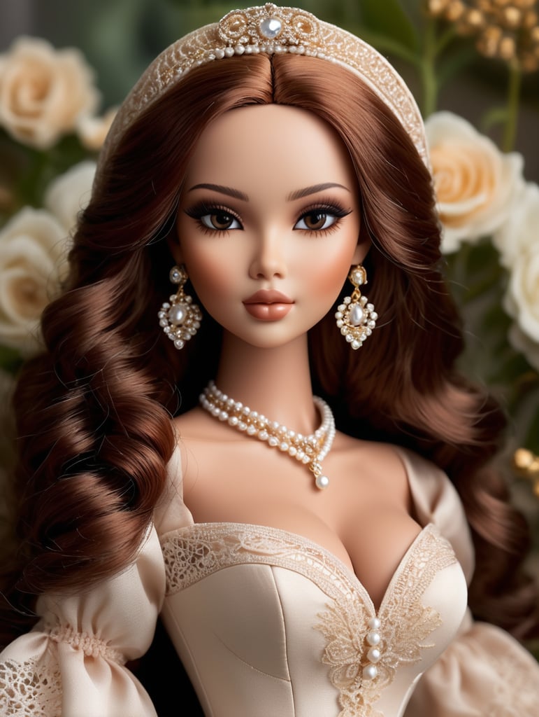 Beautiful curvy women face doll
