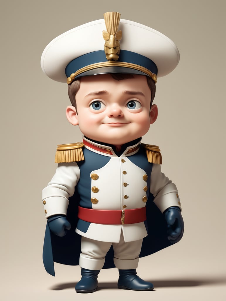 Cartoon hero version of tiny napoleon