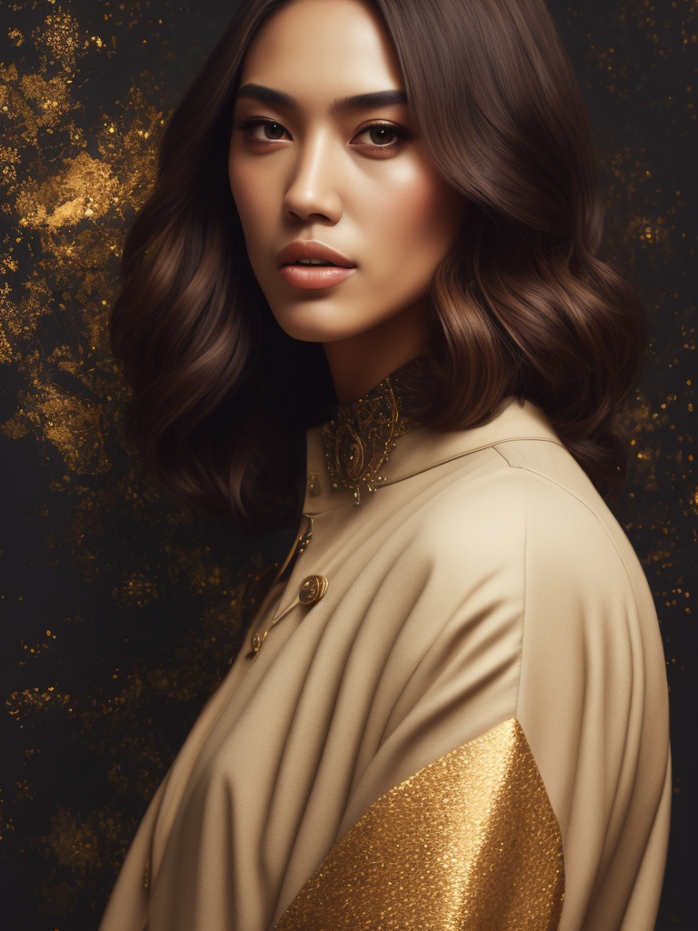 eiza gonzález portrait by ikenaga yasunari and ayana otake and ko rakusui, 60s poster, drawing, realistic, sharp focus, japanese, dreamy, nostalgia, faded, golden hues, floral clothes