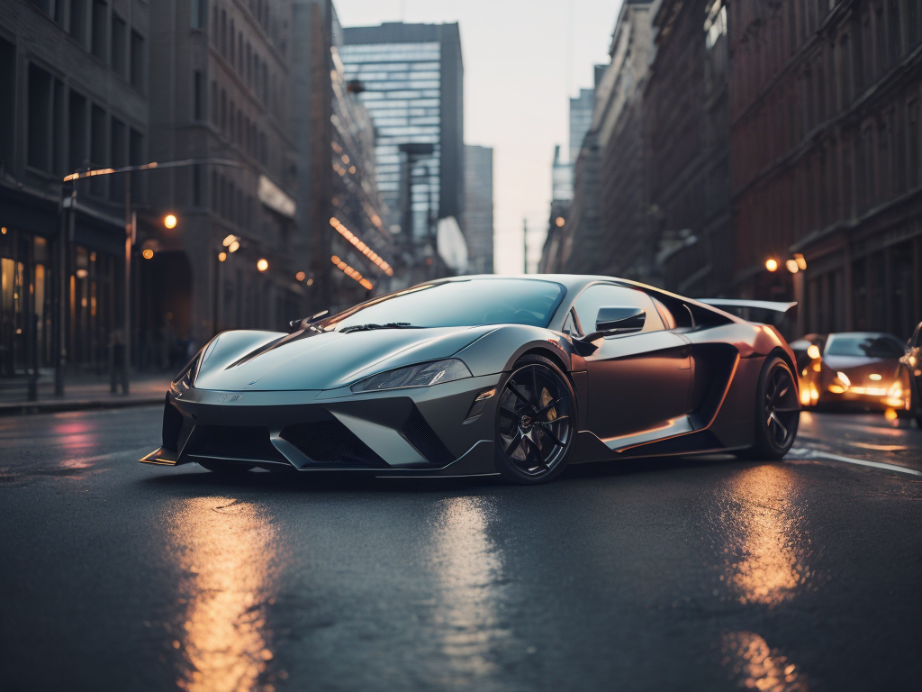 sport car on a city street