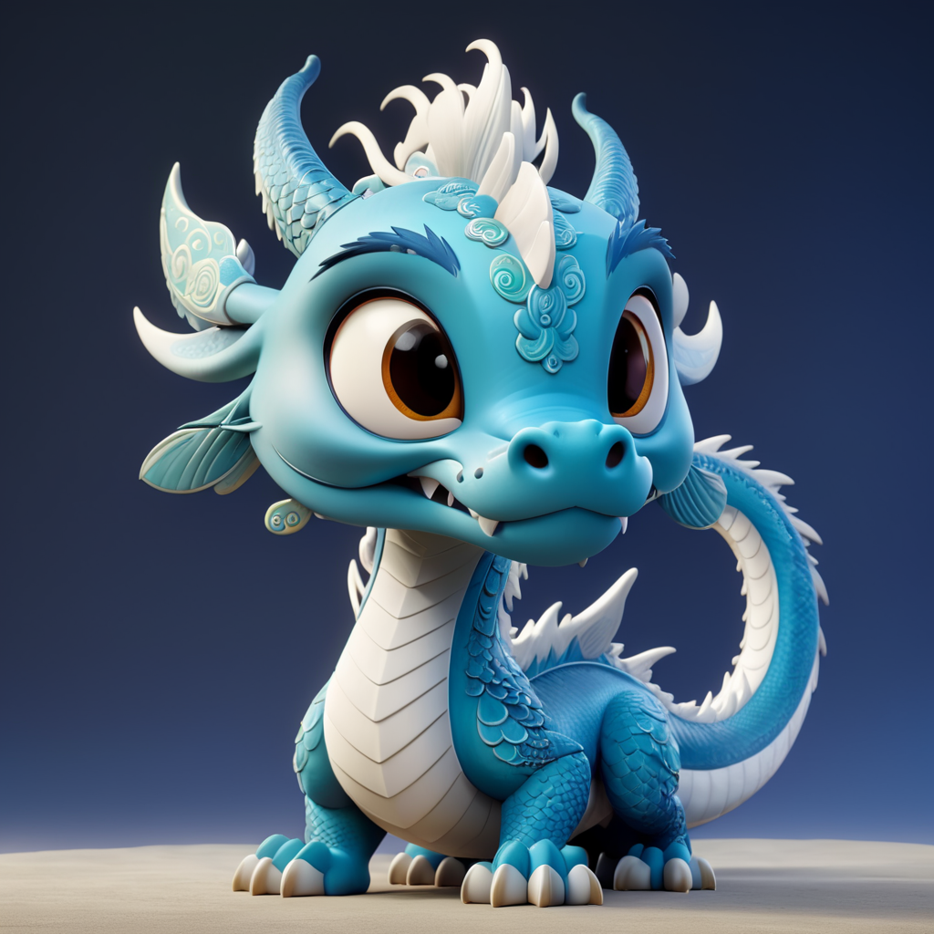 3d render of lunar Dragon, chinese, lunar year