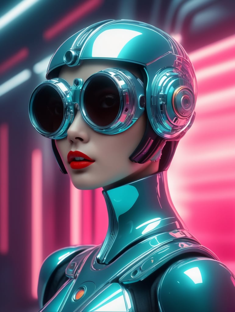 product photo, (retro cyber tech), reflective, Ella Guru, f8 aperture, a 3D render